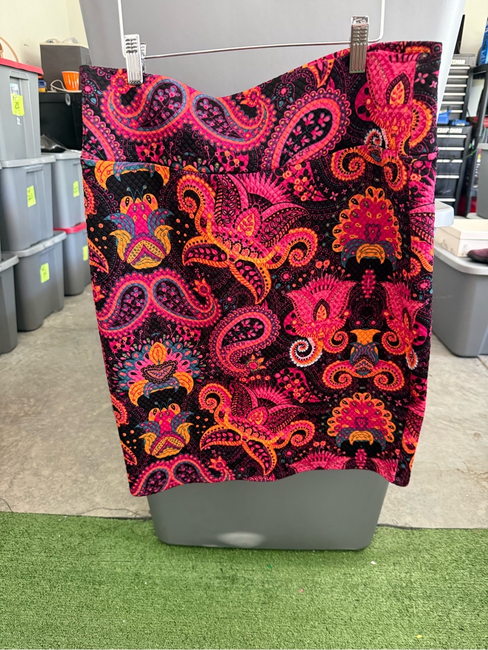 Vibrant Pink & Orange Paisley Pencil Skirt mp75